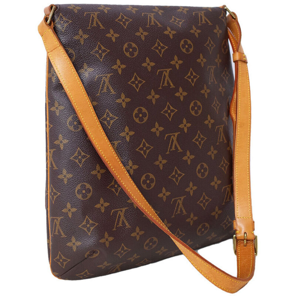 Louis Vuitton Brown Leather Shoulder Bag Musette Monogram